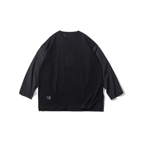 가바바 남녀공용 실밥 패치 디자인의 오버핏 긴팔 티셔츠 G77639 (빅사이즈 M~XL) - 10대, 20대, 30대 여성쇼핑몰 남성쇼핑몰 | 가바바