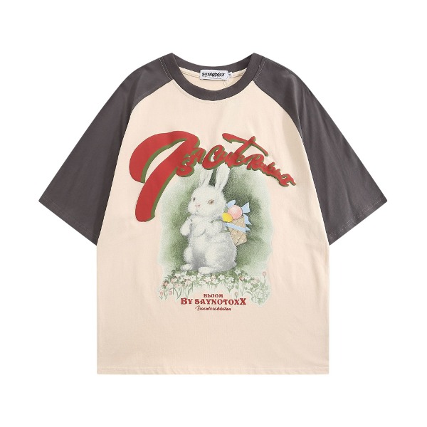 [당일발송/주문폭주] 가바바  여성 베스킷 레빗 카툰 반팔 티셔츠 G77040 - 10대, 20대, 30대 여성쇼핑몰 남성쇼핑몰 | 가바바