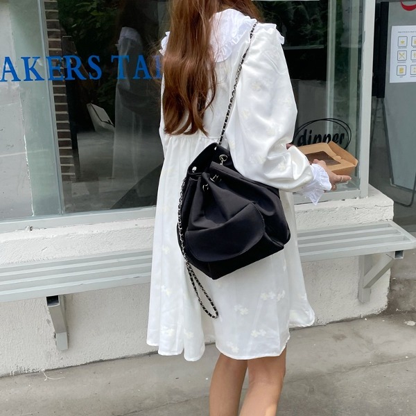 가바바 여성 가방 캐주얼한 블랙 체인 버킷 백팩 G78674 - 10대, 20대, 30대 여성쇼핑몰 남성쇼핑몰 | 가바바